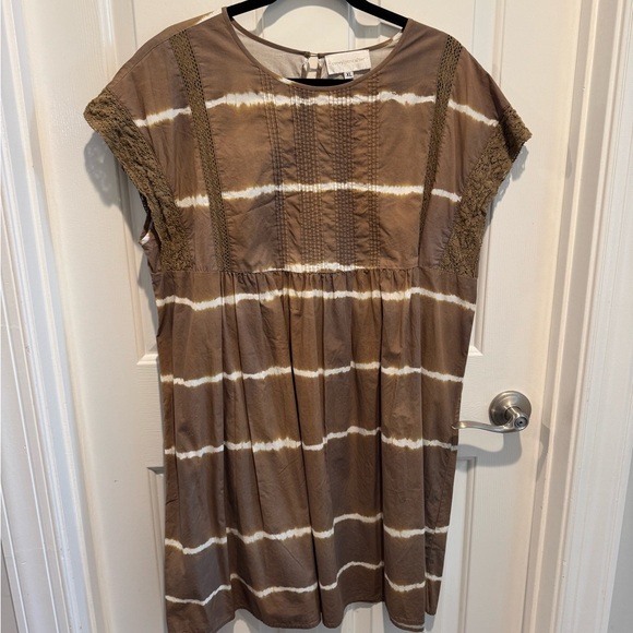 Anthropologie Corey Lynn Calter Brown Tie-Dye Dress Size 1X - Picture 1 of 10